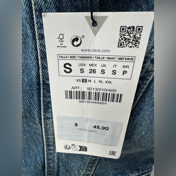 Zara Denim Corset Top TRF – Strapless Bustier – NWT – Size S - Picture 5 of 7